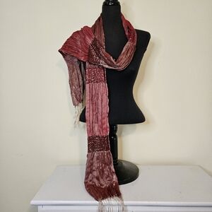 Stylish Rust Red and Tan Women's Scarf